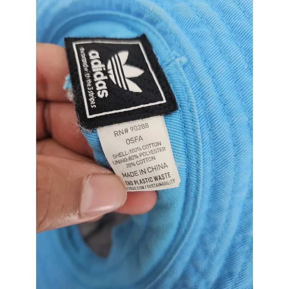 Adidas Carolina Blue Bucket Hat OSFA Sewn Logo Retro Streetwear Tar Heel Blue